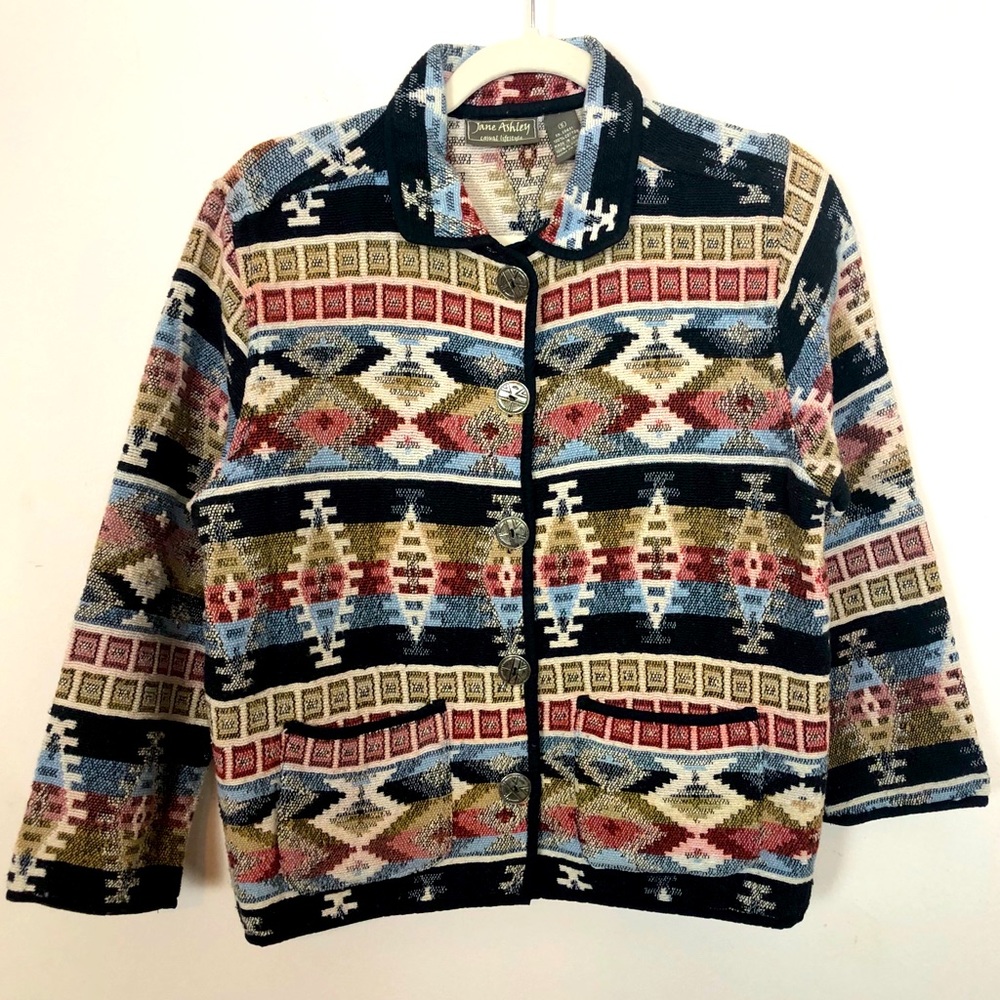 VINTAGE Southwestern Tribal 100% Cotton Patterned Jacket
